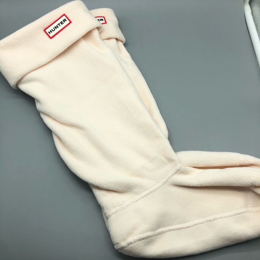 Hunter Large L tall cream fleece boot socks